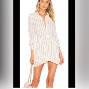L'Academie White Striped Mini Dress